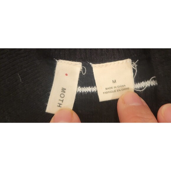 Moth Anthropologie Women Velda Mock Neck Sweater Dress Black Knee Length medium - Picture 8 of 10